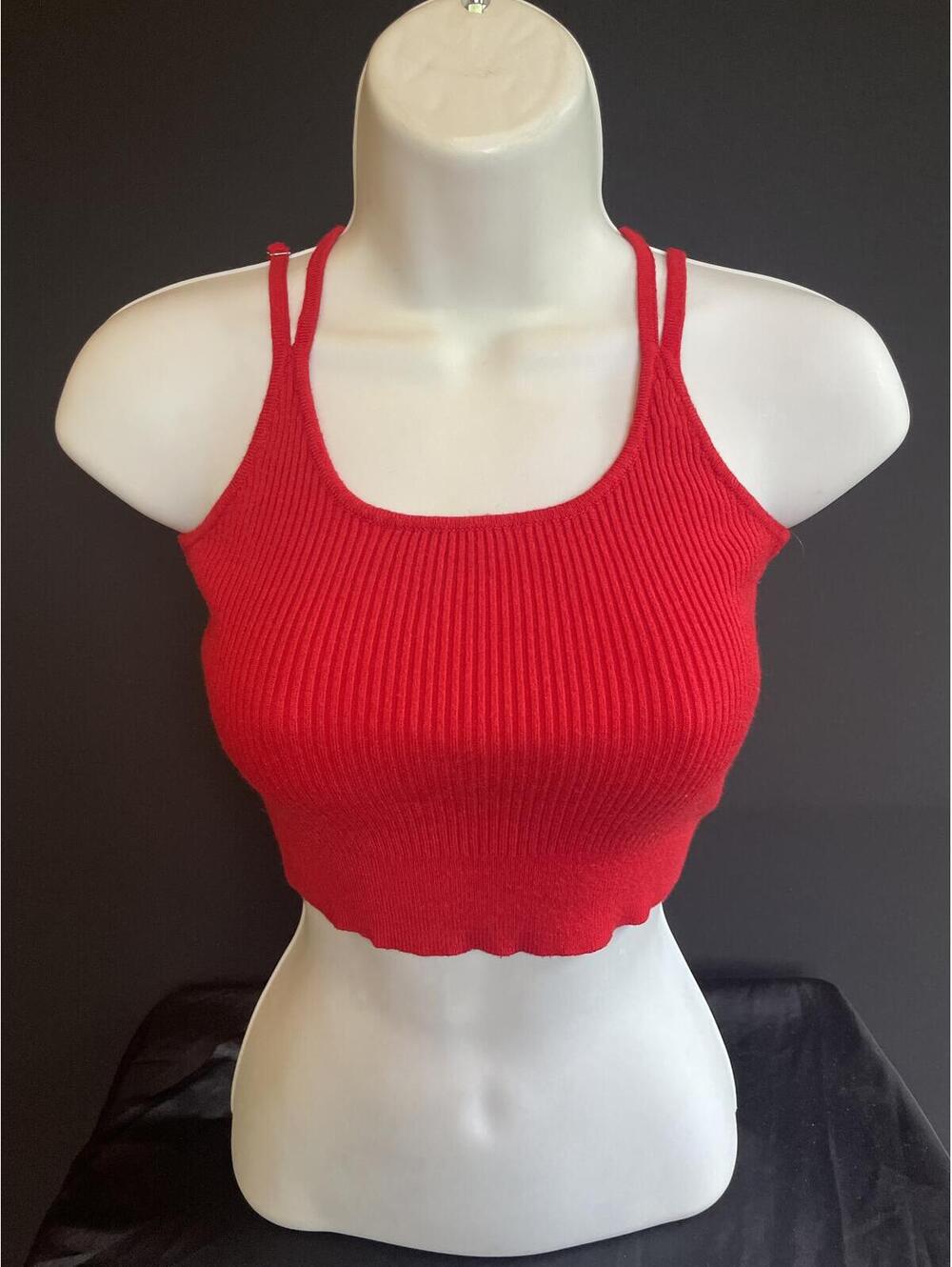 Princess Polly Red Knit Crop Tank Size XS/S Y2K Indie Sleaze Baddie Streetwear